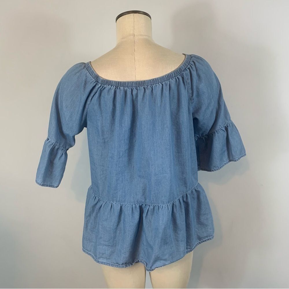 Vintage America Embroidered Off Shoulder Top Blouse Small - Picture 6 of 7